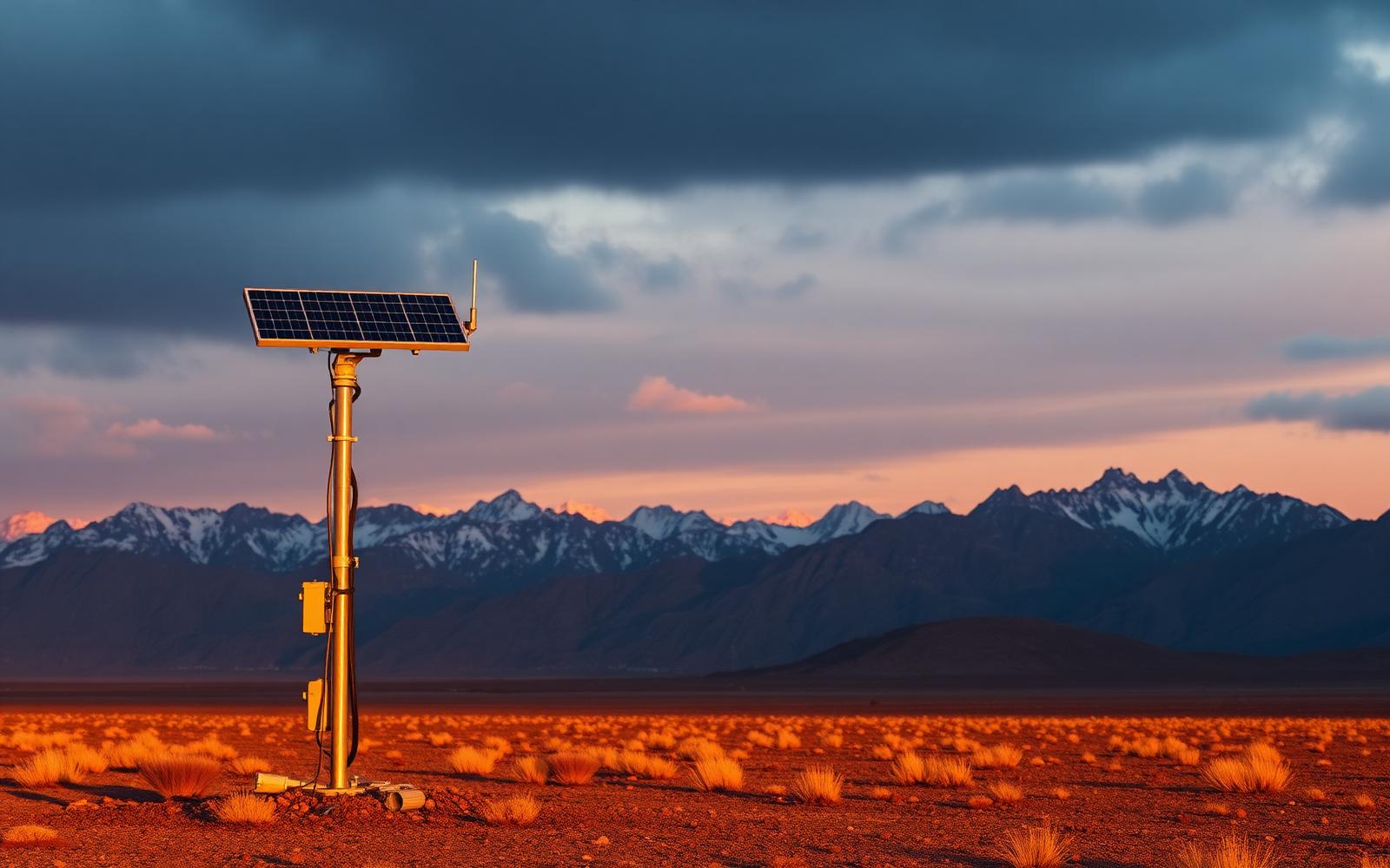 Solar-powered IBEX sensor at dusk